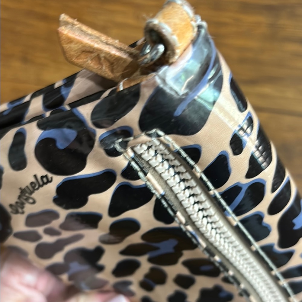 Consuela Leopard Print Clutch with Blue Accents - Picture 5 of 8